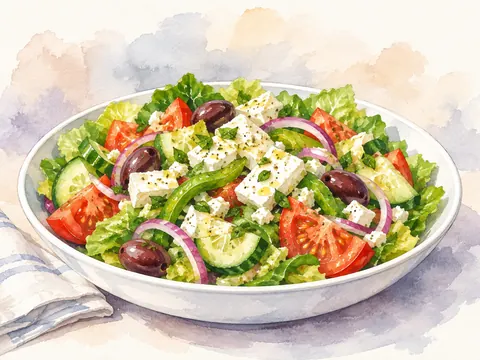 A garden salad with tomatoes, cucumber and herbs